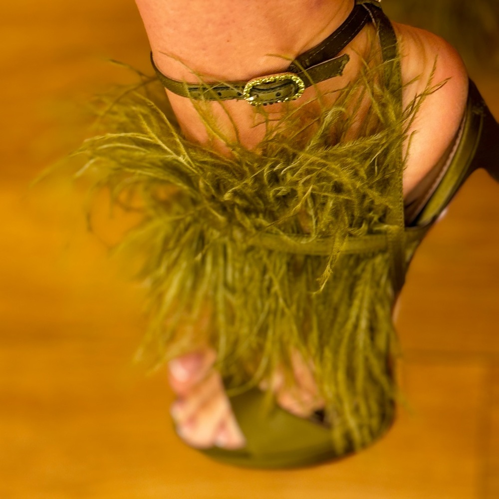 Sam Edelman Green Fringe Heels